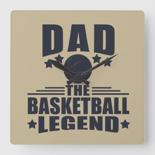 dad the basketball legend square wall clock