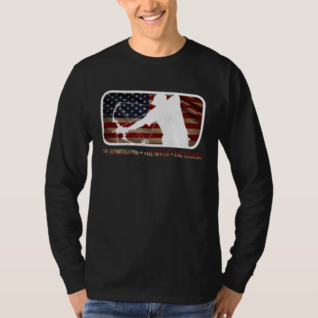 Dad the bowfishing the myth the legend Flag americ T-Shirt (Front)