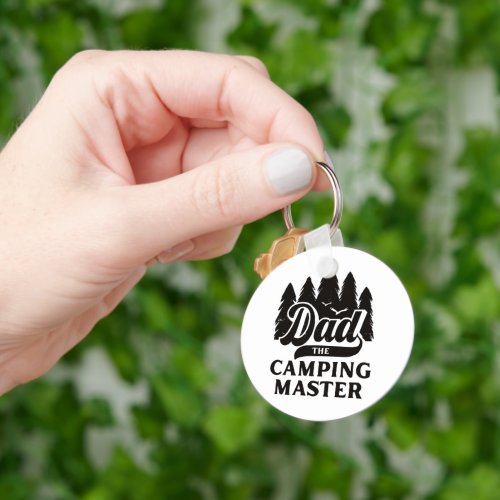 Dad the Camping Master Retro Outdoorsman Father Keychain