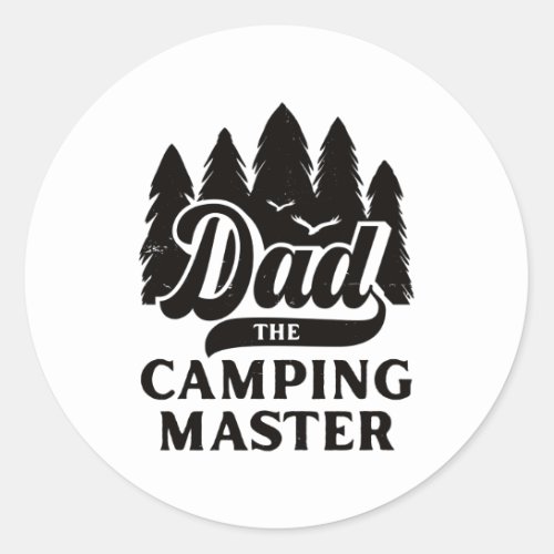 Dad the Camping Master Vintage Adventure Father Classic Round Sticker