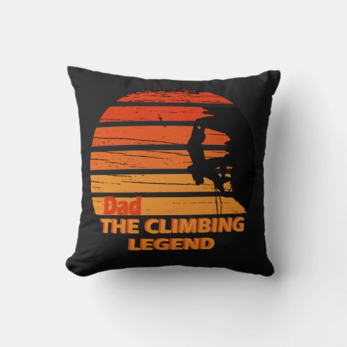 Dad the climbing legend throw pillow
