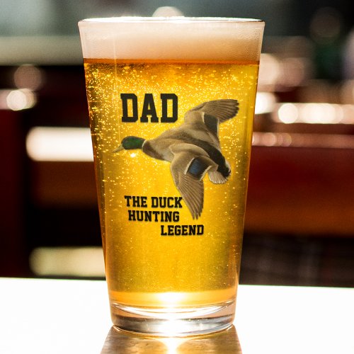 Dad The Duck Hunting Legend Fathers Day Mallard Glass