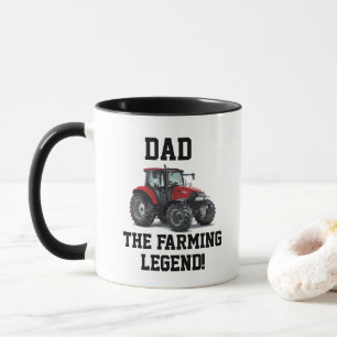 Dad the Farming Legend Red Tractor Funny Equipment Mug