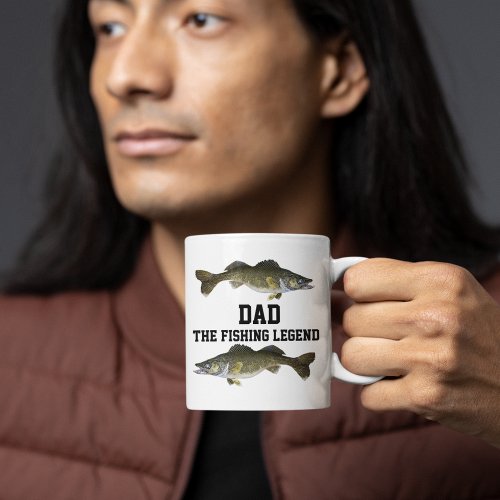 Dad The Fishing Legend Walleye Fish Father Sports Mug