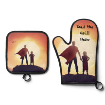 Dad the grill hero pot holder and oven mitt