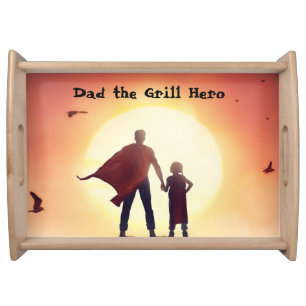Dad The Grill Hero Serving Tray