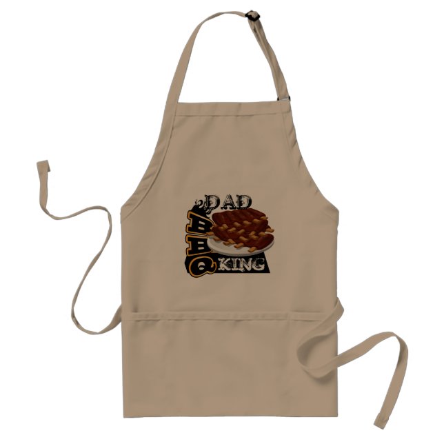 Dad the king of BBQ ribs and grill Adult Apron (Front)