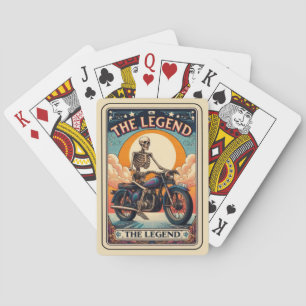 Dad The Legend Funny Fathers Day Skeleton Poker Cards
