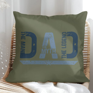 "DAD The Man Mith Legend" Father's Day Gift Throw Pillow