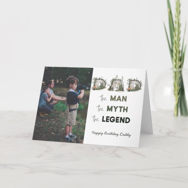 DAD The Man Myth Legend Outdoors Happy Birthday Card (Front)