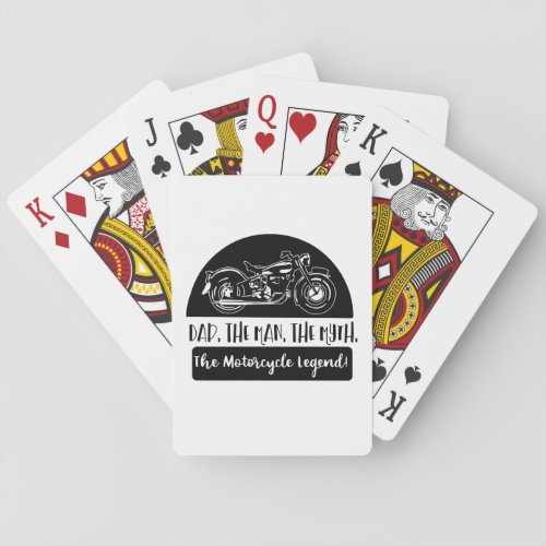 Dad The Man The Myth Motorcycle Legend Funny Quote Poker Cards