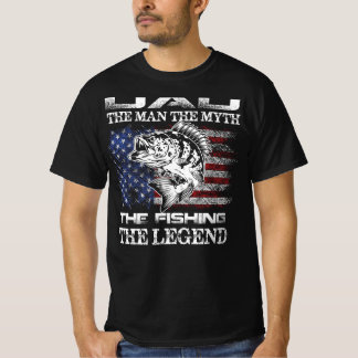 Dad The Man The Myth The Fishing Legend Flag T-Shirt