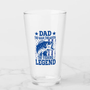 Dad - The Man, The Myth, The Fishing Legend Glass