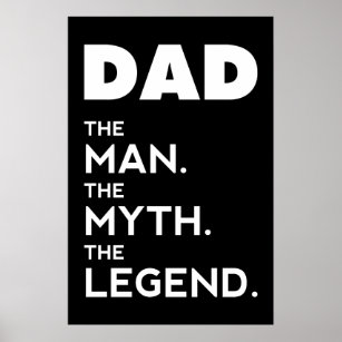 and the Legend the Man DAD Prinz 4x6 the Myth Black Weathered Wood Frame 