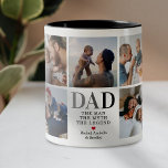 Dad The Man The Myth The Legend Photo Two-Tone Cof Two-Tone Coffee Mug<br><div class="desc">Personalized father's day mug featuring 9 family photos for you to replace with your own,  the saying "DAD,  the man,  the myth,  the legend",  a red heart,  and the childrens names.</div>