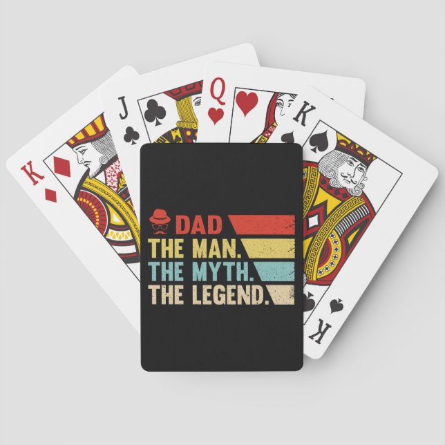 Dad. The Man, The Myth, The Legend. Poker Cards (Back)