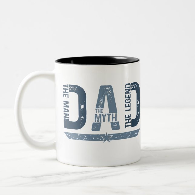 Dad: The Man. The Myth. The Legend Two-Tone Coffee Mug (Left)