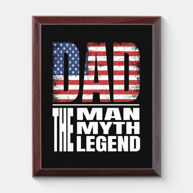 DAD THE MAN THE MYTH THE LEGEND VETERANS GIFT AWARD PLAQUE (Vertical)