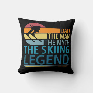 Dad The Man The Myth The Skiing Legend Throw Pillow