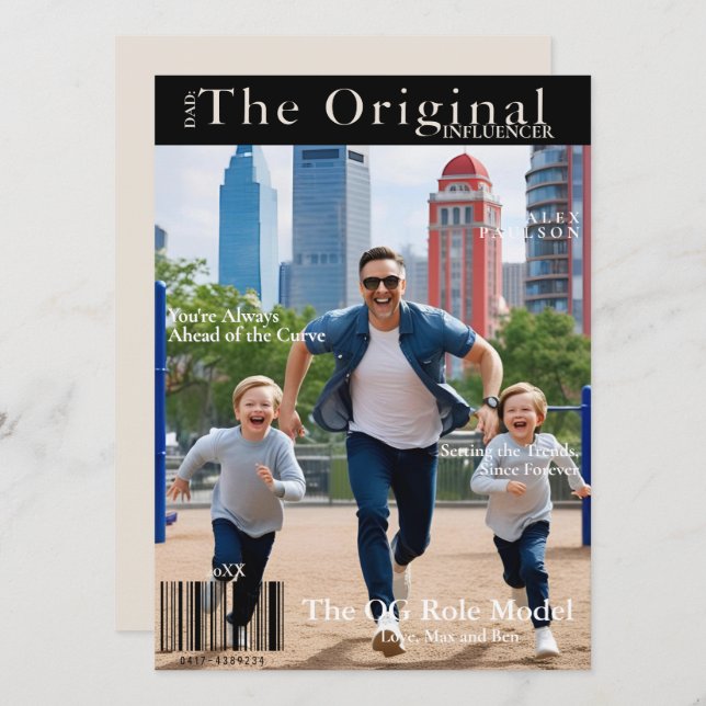 Dad: The Original Influencer' Magazine Cover Card (Front/Back)
