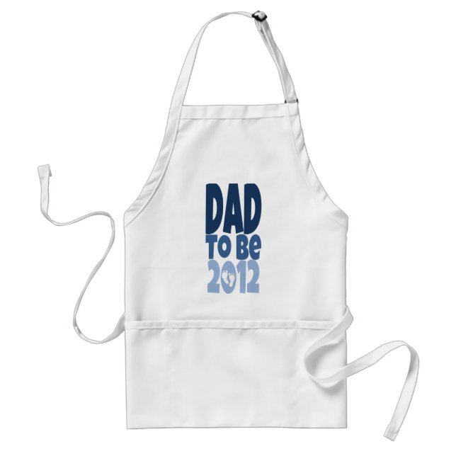 Dad to be 2012 - white footprints adult apron (Front)