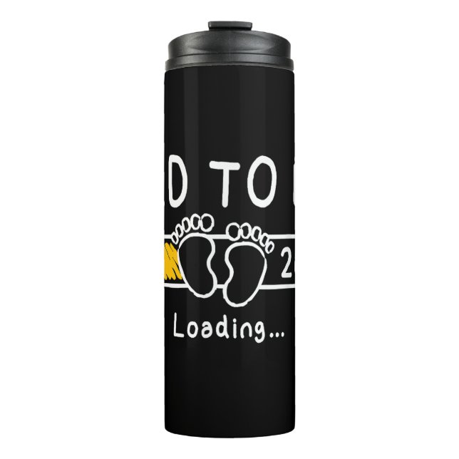 Dad To Be 2025 Dad est 2025 Daddy To Be Promoted t Thermal Tumbler (Front)