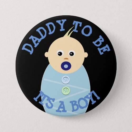 Dad to be blue Baby Boy  Baby Shower Button