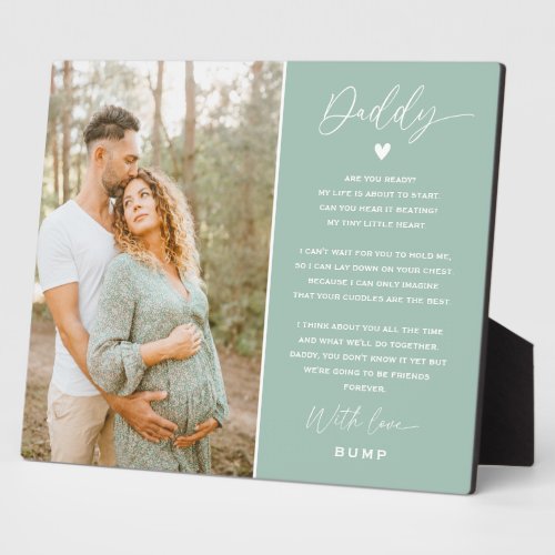 Dad to Be  Daddy from Bump Keepsake Photo Plaque