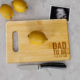 Dad to Be First Father's Day Gift Engraved Cutting Board