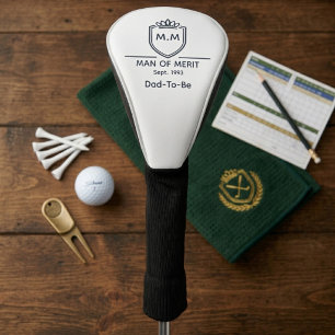 Dad-To-Be Monogram Man Of Merit Announcement Golf Head Cover