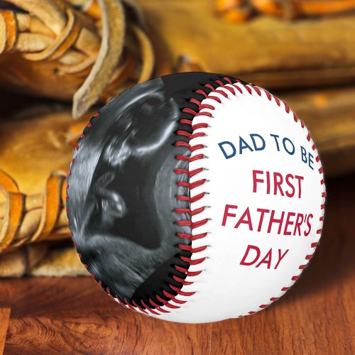 Dad to Be Sonogram Photo First Fathers Day Baseball