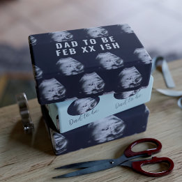 Dad to Be Ultrasound Photo First Father's Day Wrapping Paper Sheets