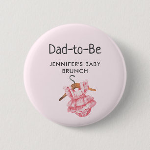 Dad-to-Be Vintage Baby Dress Shower/Brunch Button