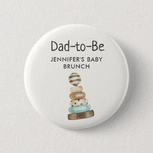 Dad-to-Be Vintage Stack Toy Baby Shower/Brunch Button