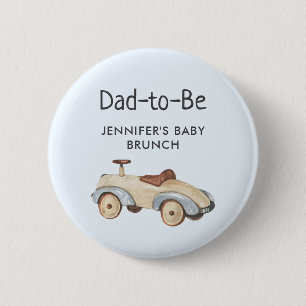 Dad-to-Be Vintage Toy Car Baby Shower/Brunch Button