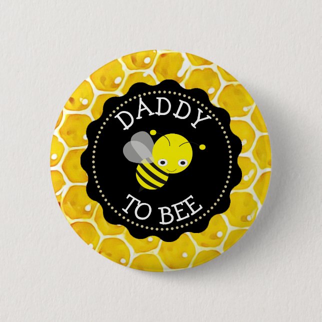 Dad to Bee Baby Shower Button (Front)