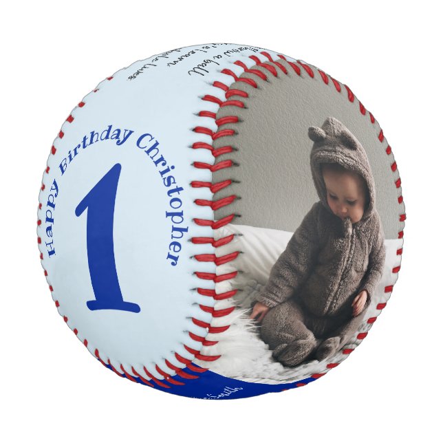 Dad to Child Birthday Wish Baseball (Angled)