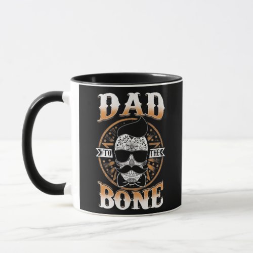 Dad To The Sugar Skull Bone Beard Fathers Day Mug