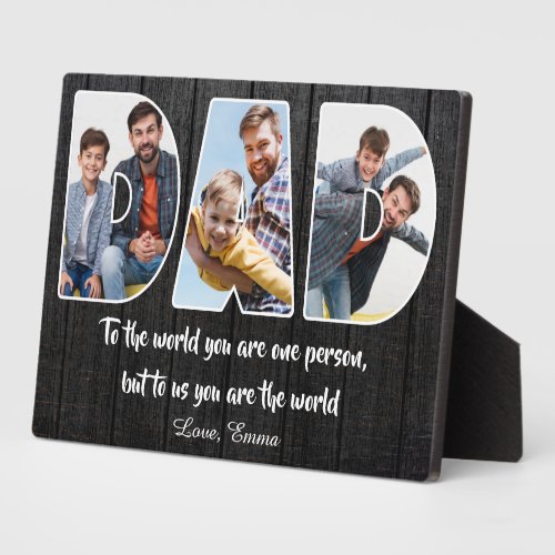 dad to us you are the world Photo Collage Plaque