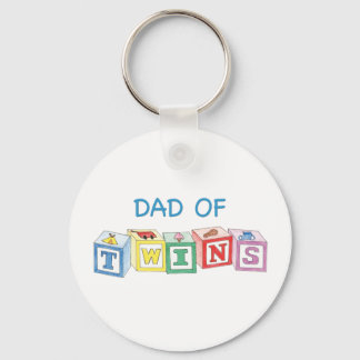 Dad Twins Blocks Keychain