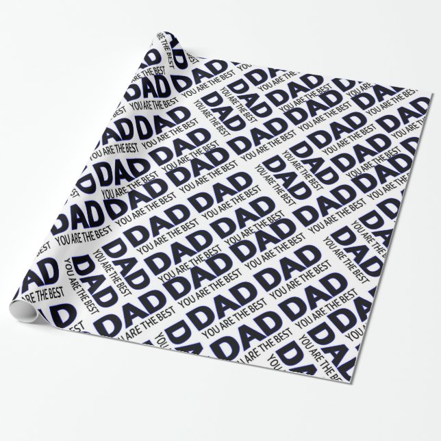 Dad Tyography PrintGlossy Wrapping Paper, 30" x 6' Wrapping Paper (Unrolled)
