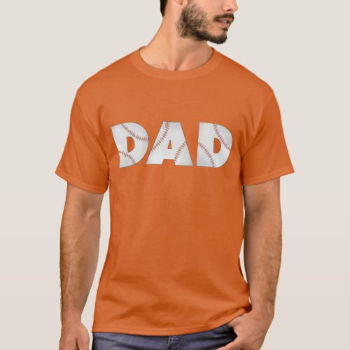 Dad Typography Baseball Simple Funny Custom T_Shirt