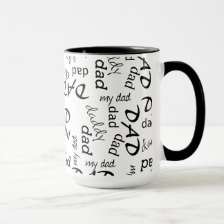 Dad Typography Word Pattern Mug