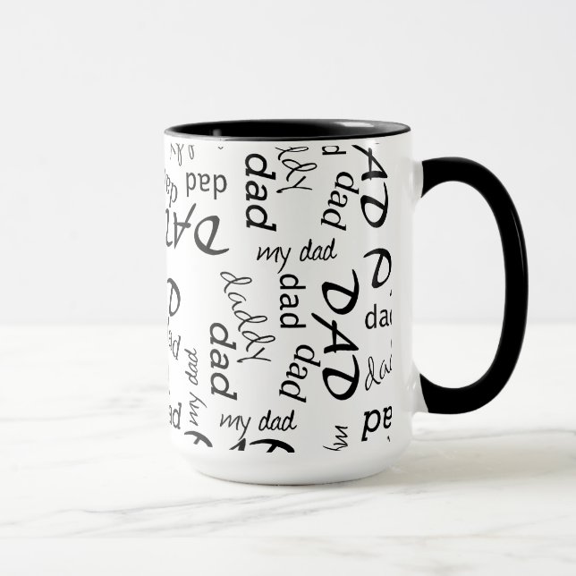 Dad Typography Word Pattern Mug (Right)