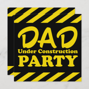 Dad Under Construction Party Invitation
