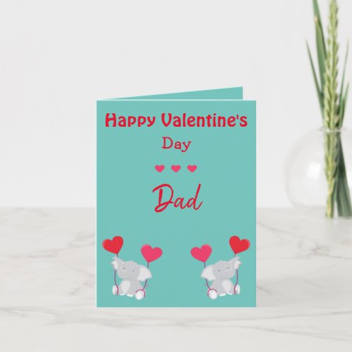 Dad Valentines Day Elephants Holiday Card