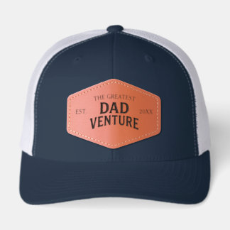 Dad Venture Custom Date Year Fathers Day Leather Patch Hat