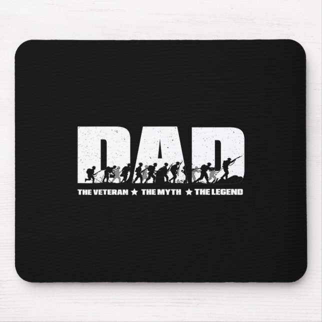 Dad Veteran Myth Legend Fathers Day Dad Grandpa Ve Mouse Pad (Front)