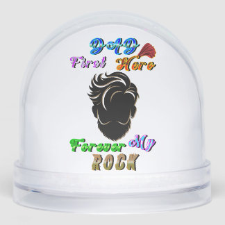 Dad Waterdomes First Hero Forever My Rock Snow Globe