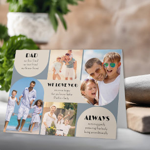 Dad We Love You Always Modern 4 Photo Father's Day Card